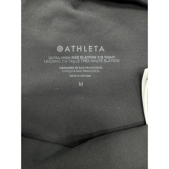Athleta Ultra High Rise Elation 7/8 Tight Leggings Black Medium Yoga Training - Picture 4 of 6